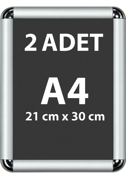 2 Adet A4 Eko Seri Çerçeve Rondo Köşe Aç Kapa Açılır Kapanır