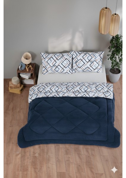 Diamond Lüx Wellsoft Çift Kişilik Çift Taraflı Yorgan + Yastık Kılıfı, Uyku, Çeyiz Seti