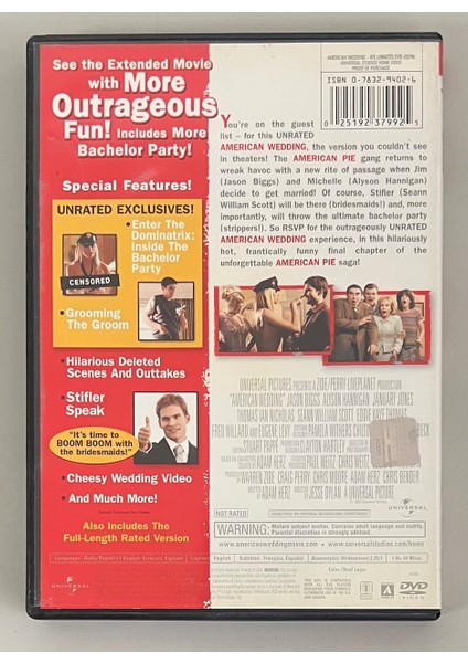 American Wedding DVD (Orijinal Dönem Baskı Dvd) fiyatları