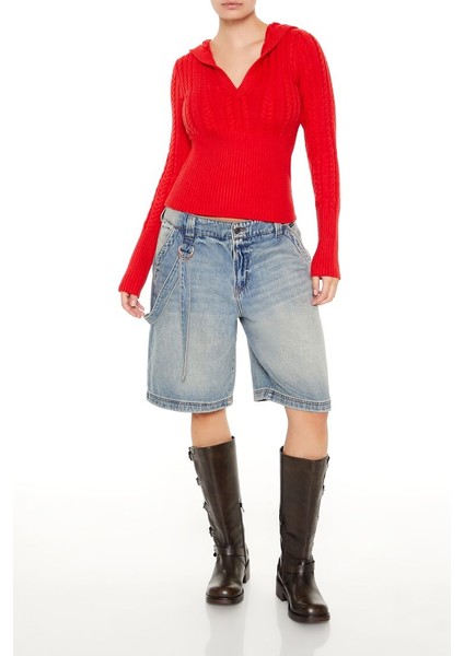 Kapüşonlu Örgü Kazak fiyatları