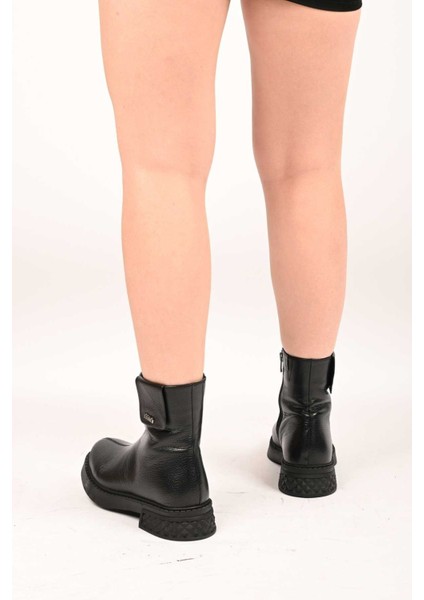 Bağcıksız Fermuarlı Termo Taban Hakiki Deri Casual Bot 335-004-15 Kadın Bot fırsatları