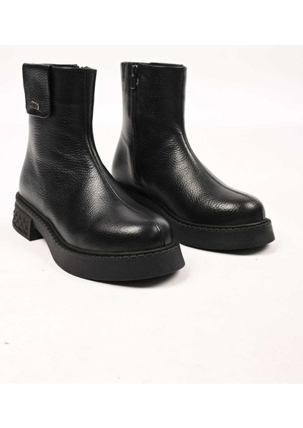 Bağcıksız Fermuarlı Termo Taban Hakiki Deri Casual Bot 335-004-15 Kadın Bot