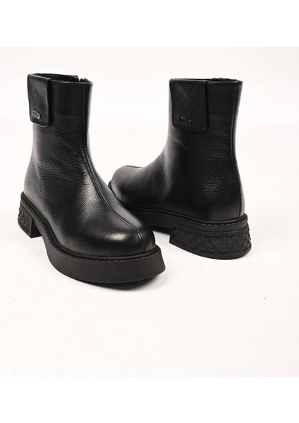 Bağcıksız Fermuarlı Termo Taban Hakiki Deri Casual Bot 335-004-15 Kadın Bot