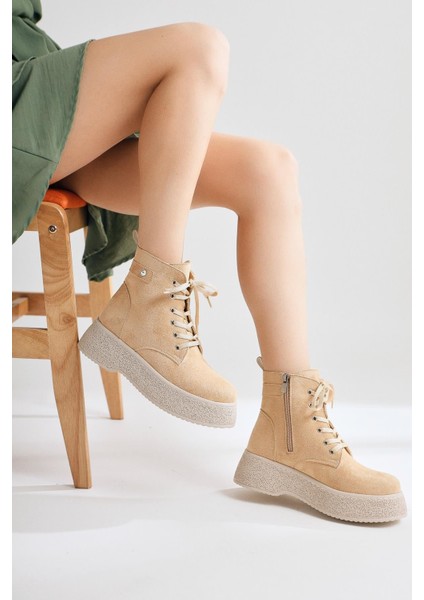 Kadın Postal Bot Bağcıklı Yandan Fermuarlı Nude Termo Kaymaz Taban fiyatları