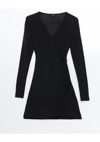 Yeni Sezon Kruvaze Yaka Desenli Elbise indirimleri