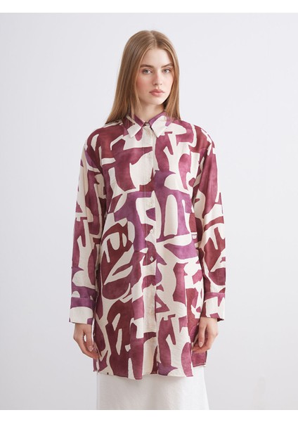 Yeni Sezon Desenli Kadın Gömlek Tunik
