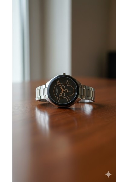 Erkek Kol Saati Gümüş ve Siyah Renk, Siyah Kadran - Şık Metal Kordon, 2 Yıl Garantili fiyatları