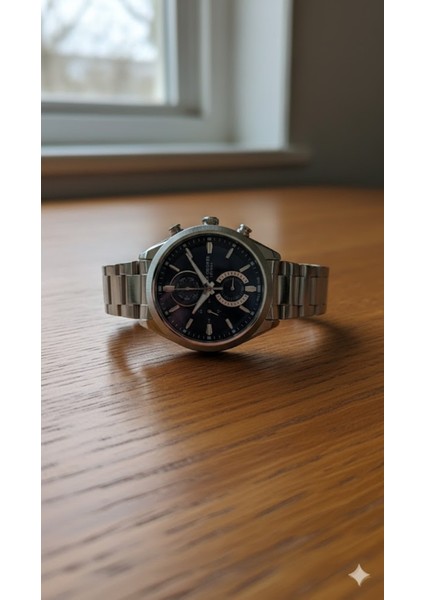 Erkek Kol Saati Gümüş Renk, Mavi Kadran - Şık Metal Kordon, 2 Yıl Garantili fiyatları