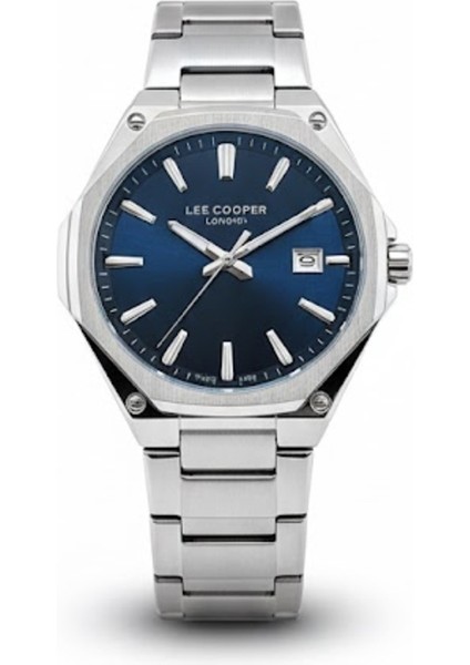 Erkek Kol Saati Köşeli Gümüş Renk, Koyu Mavi Kadran - Şık Metal Kordon, 2 Yıl Garantili