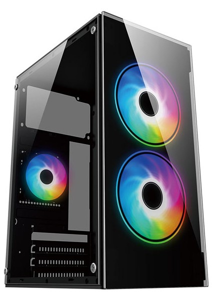 Iromx BTX-B350G 350W 2X12 cm Rgb Fan Atx 1xusb2.0/1xusb3.0 Siyah Mını Gamıng Kasa