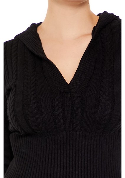 Kapüşonlu Örgü Kazak modelleri