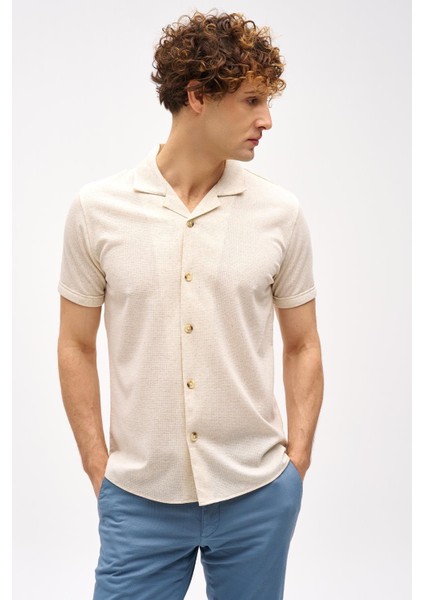Erkek Bej Apaç Yaka Gömlek indirimleri