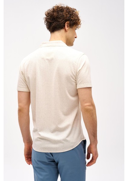 Erkek Bej Apaç Yaka Gömlek