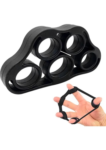 Silikon El-Parmak Egzersiz Lastiği Sert Direnç Siyah Renk