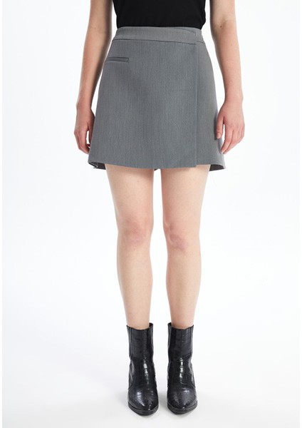 Yeni Sezon Kadın Beli Fermuarlı Düz Şort Etek fiyatları