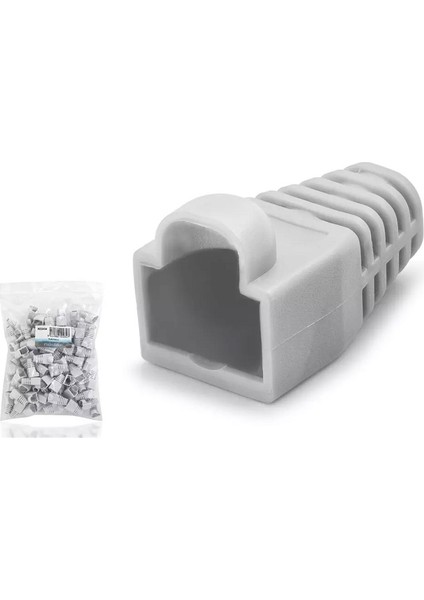100 Adet ( Gri ) RJ45 Cat6 CAT6E Cat5 CAT5E 8P8C Utp Ethernet Ağ Kablosu Jakı Koruma Cover Kılıfı Kablo Konnektörü
