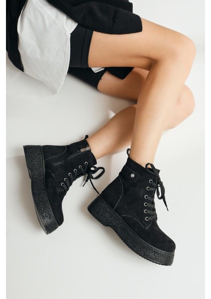 Kadın Postal Bot Bağcıklı Yandan Fermuarlı Siyah Termo Kaymaz Taban fiyatları