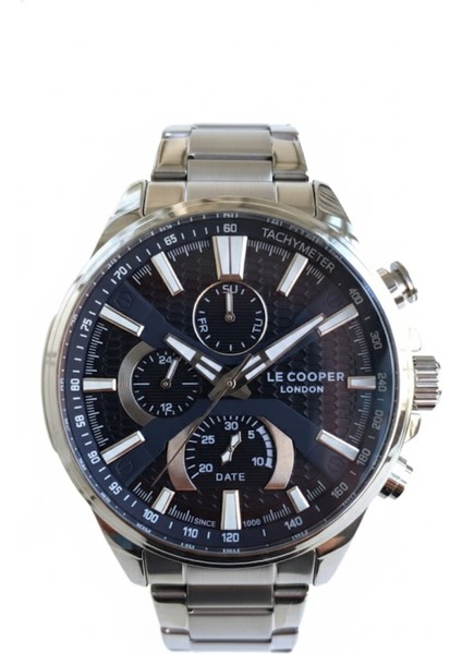 Erkek Kol Saati Gümüş Renk, Mavi Kadran - Şık Metal Kordon, 2 Yıl Garantili