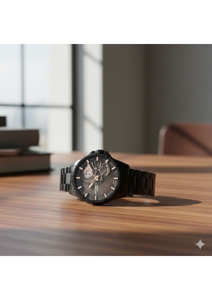Erkek Kol Saati Siyah Renk, Siyah Kadran - Şık Metal Kordon, 2 Yıl Garantili fiyatları