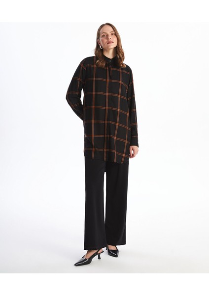Yeni Sezon Hakim Yaka Ekose Kadın Gömlek Tunik modelleri
