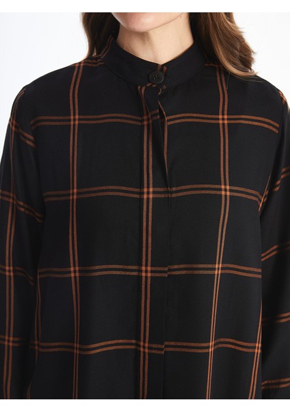 Yeni Sezon Hakim Yaka Ekose Kadın Gömlek Tunik fırsatları