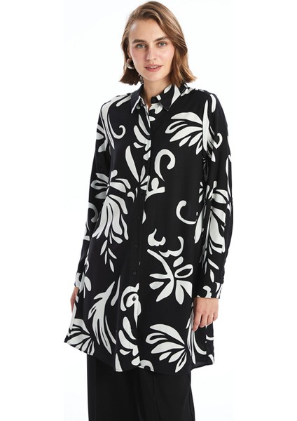 Yeni Sezon Desenli Kadın Gömlek Tunik