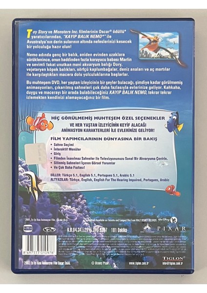 Kayıp Balık Nemo DVD (Orijinal Dönem Baskı Dvd) fiyatları