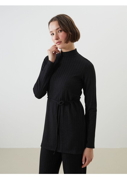 Yeni Sezon Dik Yaka Dokulu Kadın Tunik