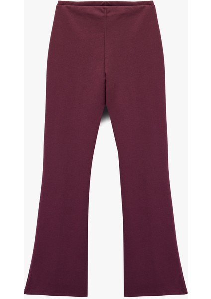 Nervürlü Pamuklu Slim Fit Ispanyol Paça Tayt Pantolon fiyatları