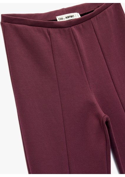 Nervürlü Pamuklu Slim Fit Ispanyol Paça Tayt Pantolon modelleri