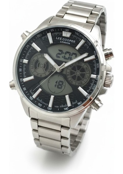 Erkek Kol Saati Gümüş Renk, Siyah Kadran - Dijital, 2 Yıl Garantili