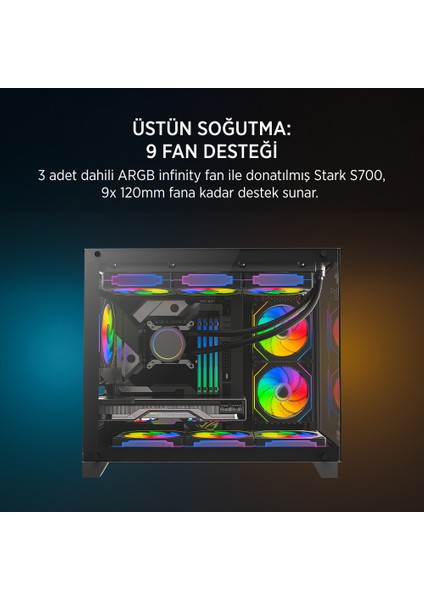 James Donkey Stark S700 750W Sıyah Gamıng Kasa