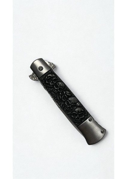 Swat Yarı Otomatik Siyah Kurukafa Kabze Kemer Klipsli Outdoor Çakı fiyatları