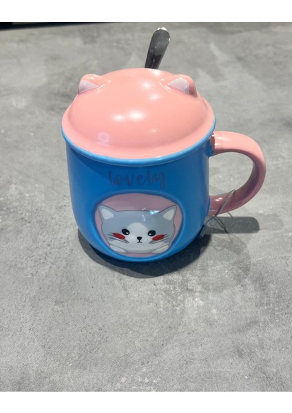 Kapaklı Kaşıklı Hediyelik Kupa Kedi Detaylı fiyatları