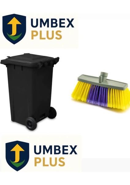 -Siyah 240 Lt Çöp Konteyneri Oto Fırçalı Hediyeli