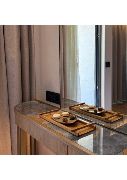 Masif Meşe Servis Tepsisi 17.40X40CM