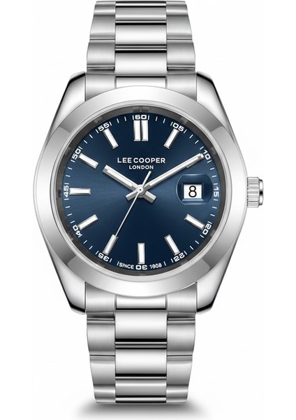 Erkek Kol Saati Köşeli Gümüş Renk, Mavi Kadran - Şık Metal Kordon, 2 Yıl Garantili