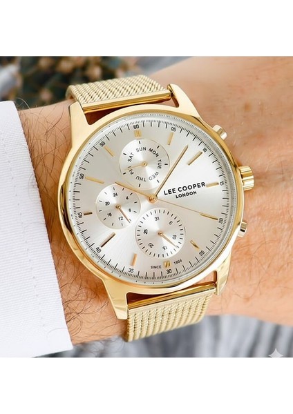 Erkek Kol Saati Altın Renk, Gümüş Kadran - Şık Hasır Kordon, 2 Yıl Garantili modelleri