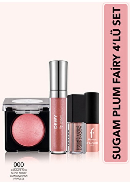 4'lü Makyaj Seti Beyaz Renkli Mat Seçeneklerle Günlük ve Gece Kullanım