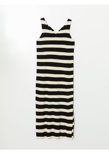 Yeni Sezon V Yaka Çizgili Kadın Triko Elbise indirimleri