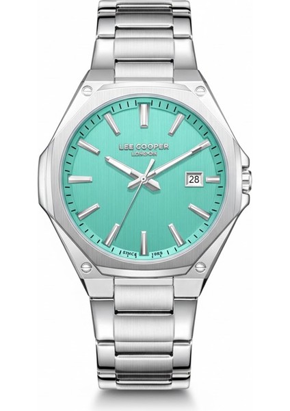 Erkek Kol Saati Köşeli Gümüş Renk, Mavi Kadran - Şık Metal Kordon, 2 Yıl Garantili