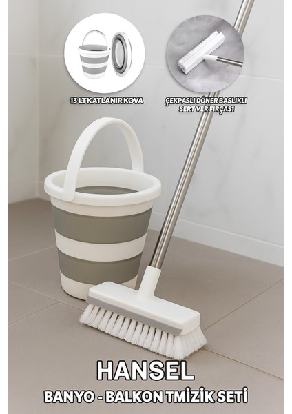 Temizlik Seti Kovalı Banyo-Balkon Katlanır Kova 13LT