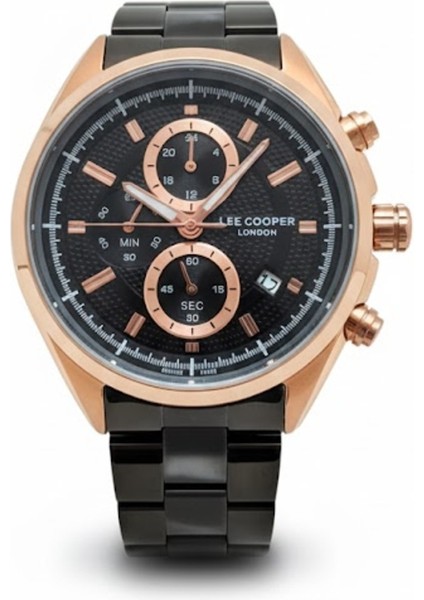 Erkek Kol Saati Bakır Renk, Siyah Kadran - Şık Metal Kordon, 2 Yıl Garantili