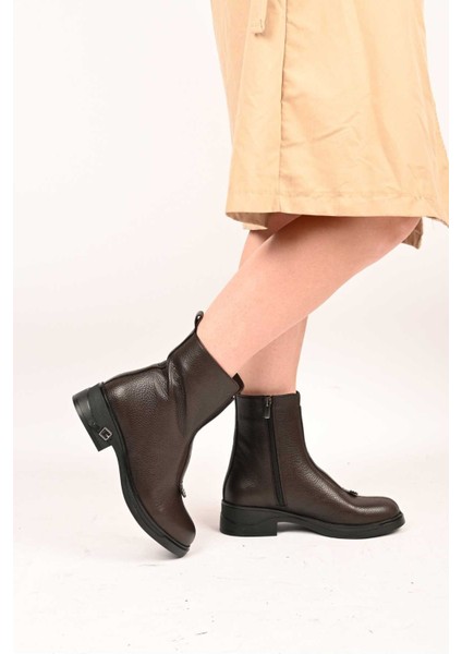 Bağcıksız Fermuarlı Termo Taban Hakiki Deri Casual Bot 335-662-17 Kadın Bot fiyatları