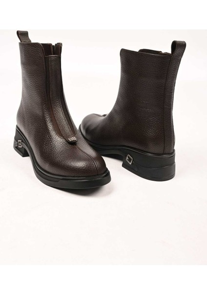 Bağcıksız Fermuarlı Termo Taban Hakiki Deri Casual Bot 335-662-17 Kadın Bot