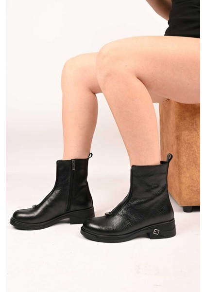 Bağcıksız Fermuarlı Termo Taban Hakiki Deri Casual Bot 335-662-17 Kadın Bot fiyatları