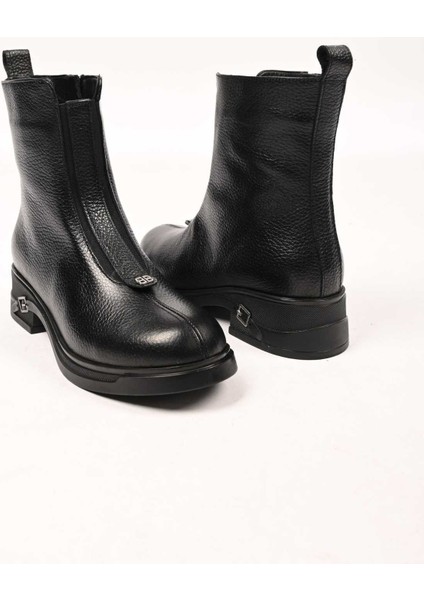 Bağcıksız Fermuarlı Termo Taban Hakiki Deri Casual Bot 335-662-17 Kadın Bot