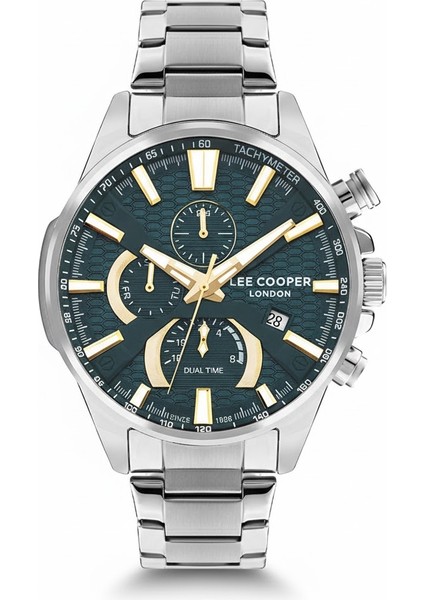 Erkek Kol Saati Gümüş Renk, Yeşil Kadran - Şık Metal Kordon, 2 Yıl Garantili