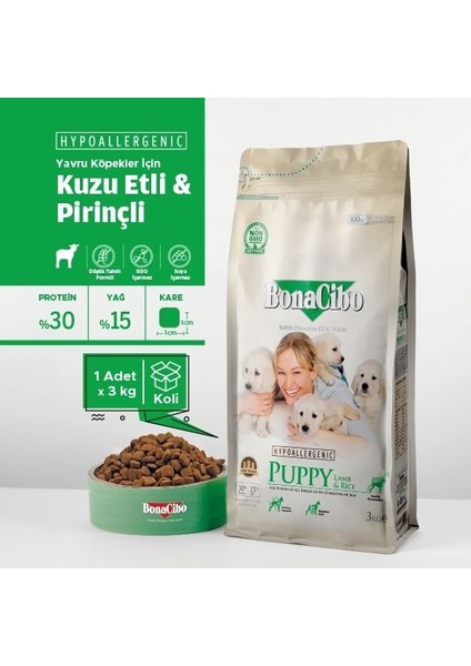 Puppy Lamb & Rice Kuzu Etli ve Pirinçli Yavru Köpek Maması 3 kg