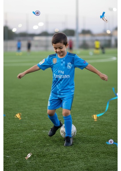 Real Madrid Ronaldo 2018 Deplasman Turkuaz Çocuk Halı Saha Forması